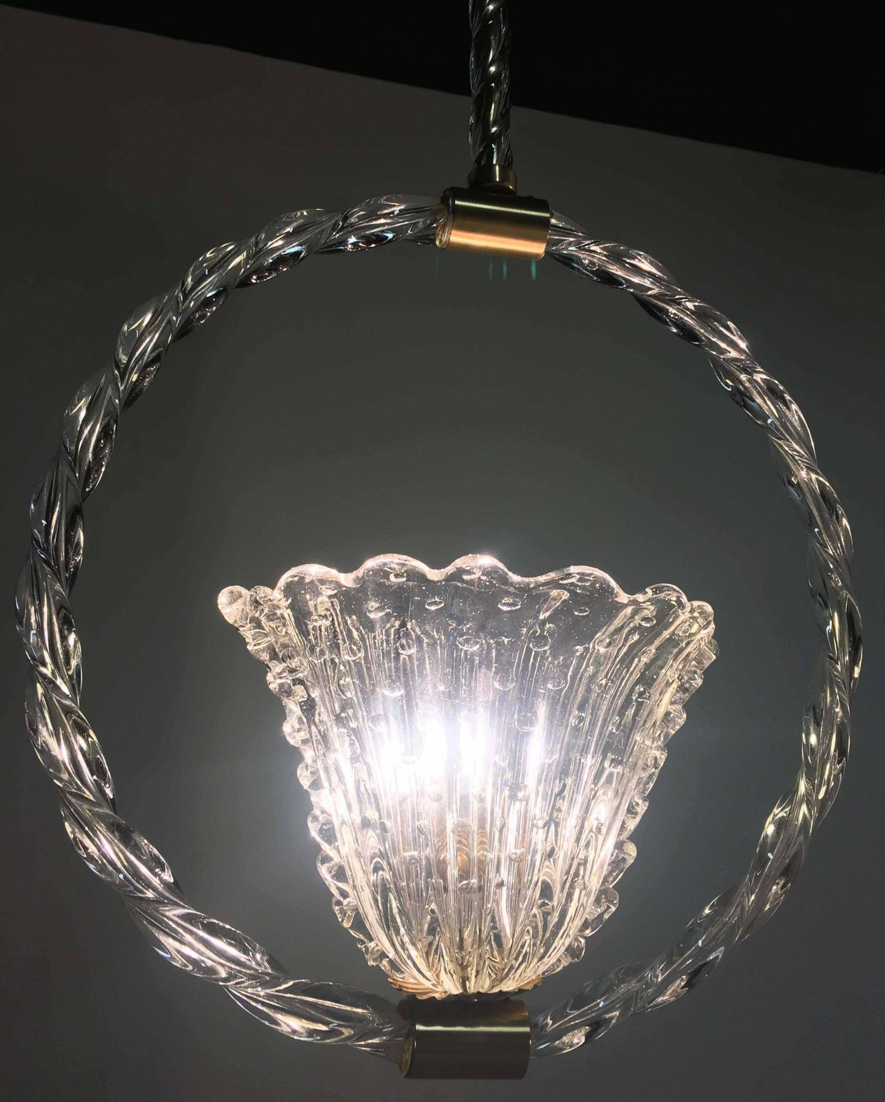 photo furniture Charming Bubble Glass Pendant By Barovier And Toso  Murano  1940s