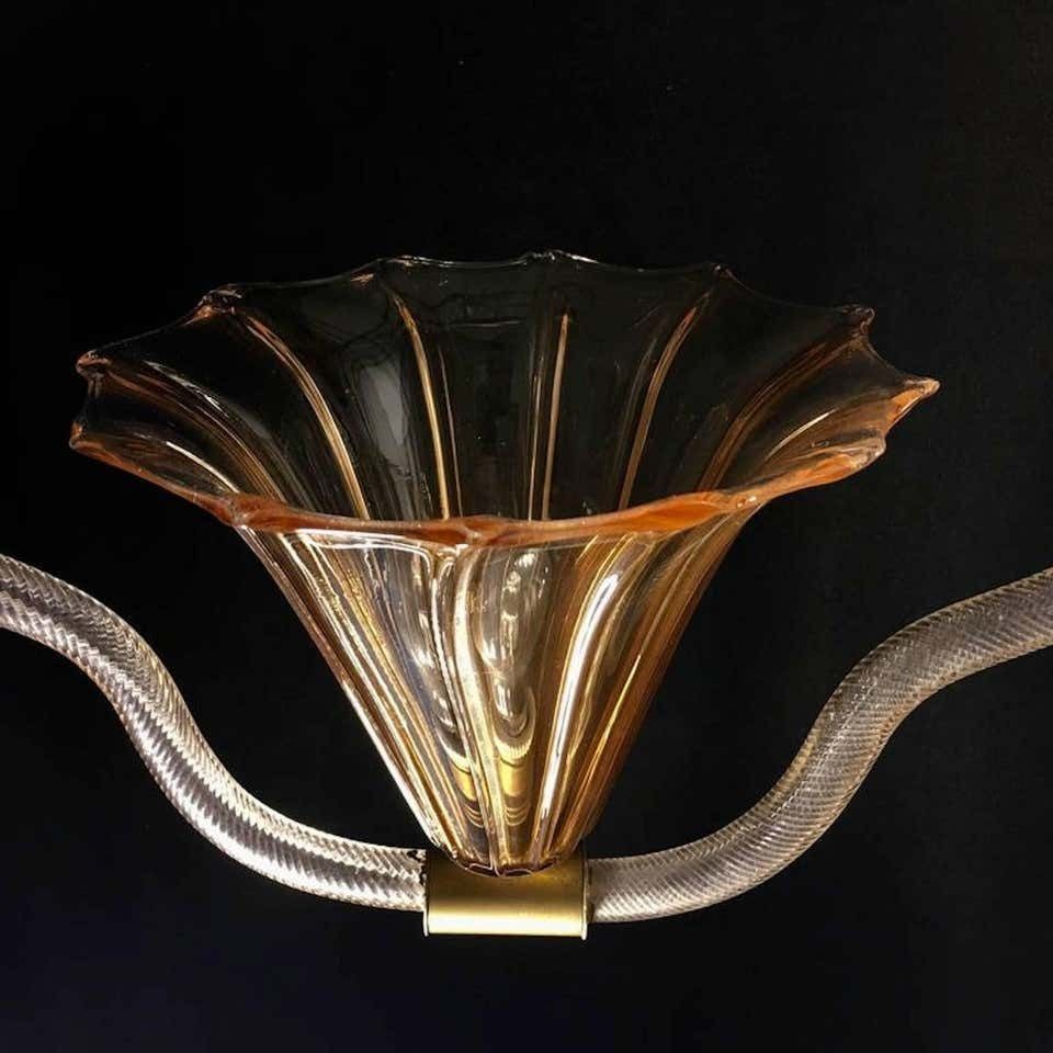 Elegant Chandelier Art Deco Attributed To Napoleone Martinuzzi For Venini, 1930s photo for sale