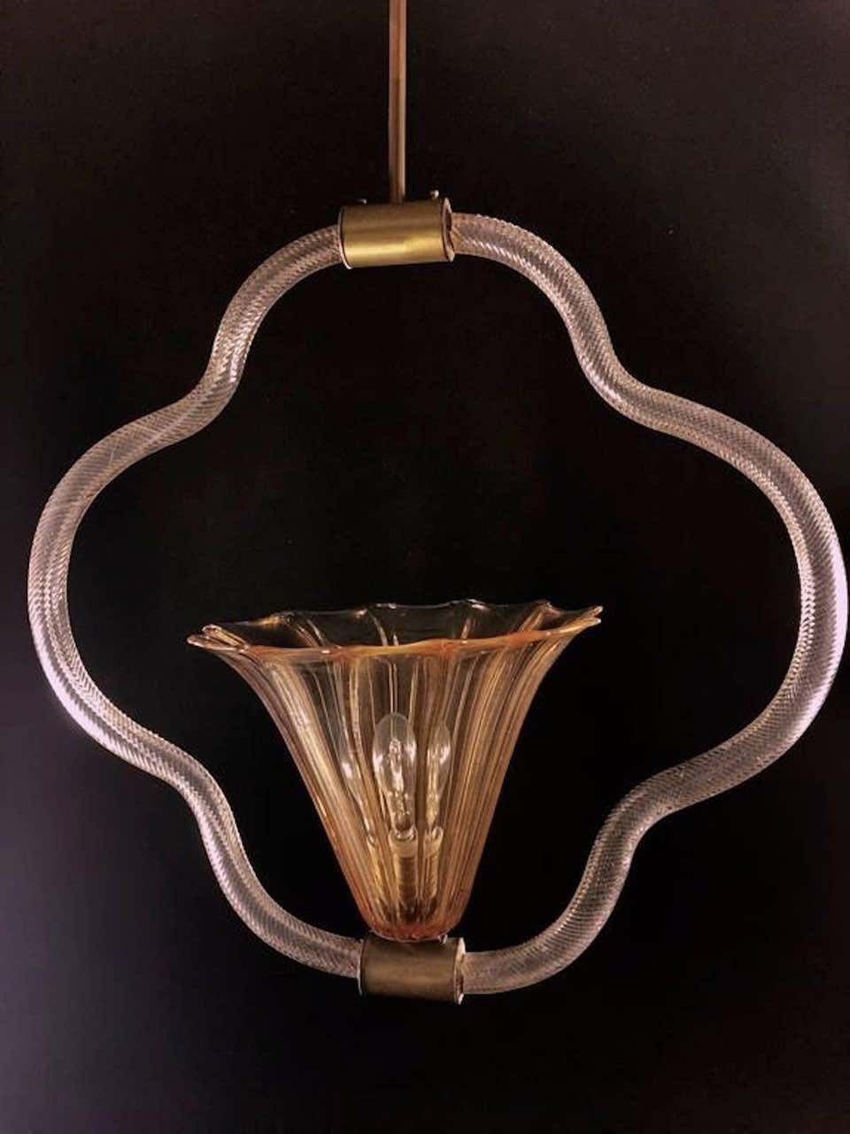 Elegant Chandelier Art Deco Attributed To Napoleone Martinuzzi For Venini, 1930s photo vinterior