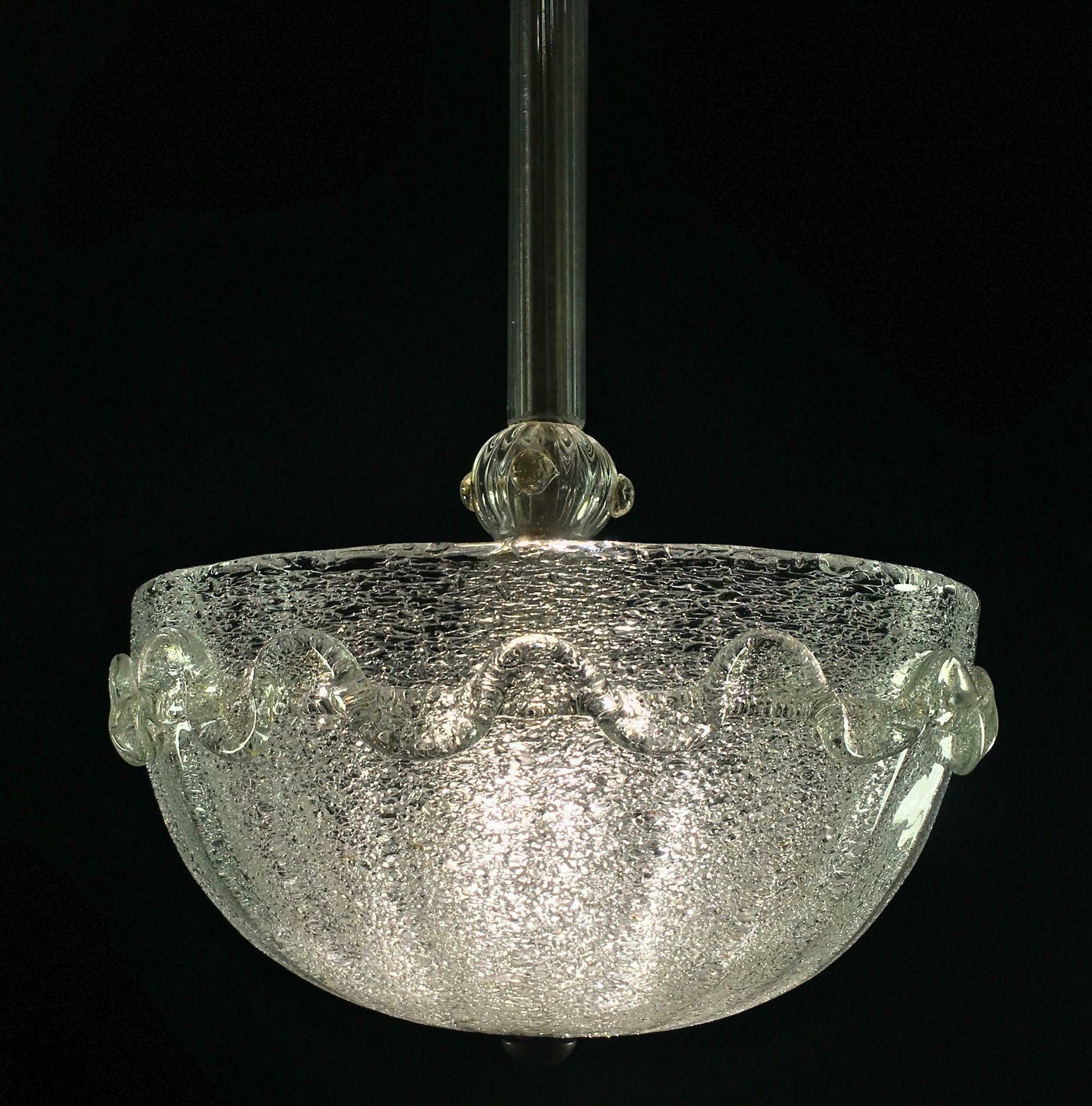 Chandeliers "The Princess", Gold Inclusion By Barovier & Toso, Murano, 1940s photo 4039.0
