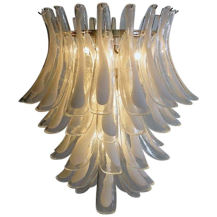 Pair Of Italian Murano 52 Petals Chandeliers, Murano photo furniture