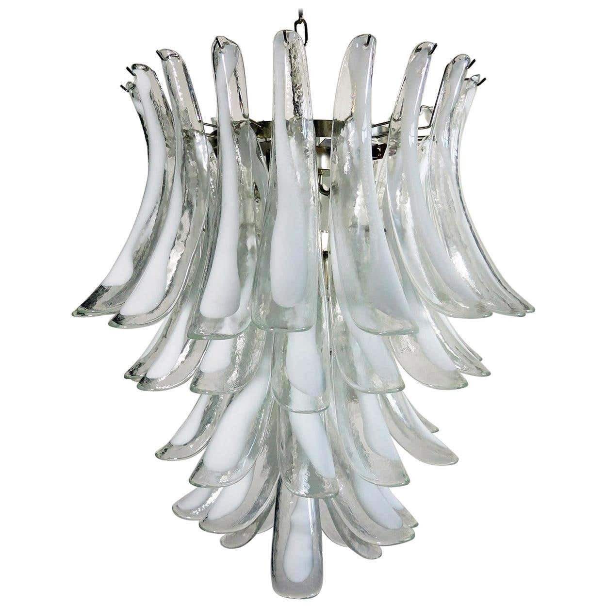 4039.0 Pair Of Italian Murano 52 Petals Chandeliers, Murano photo