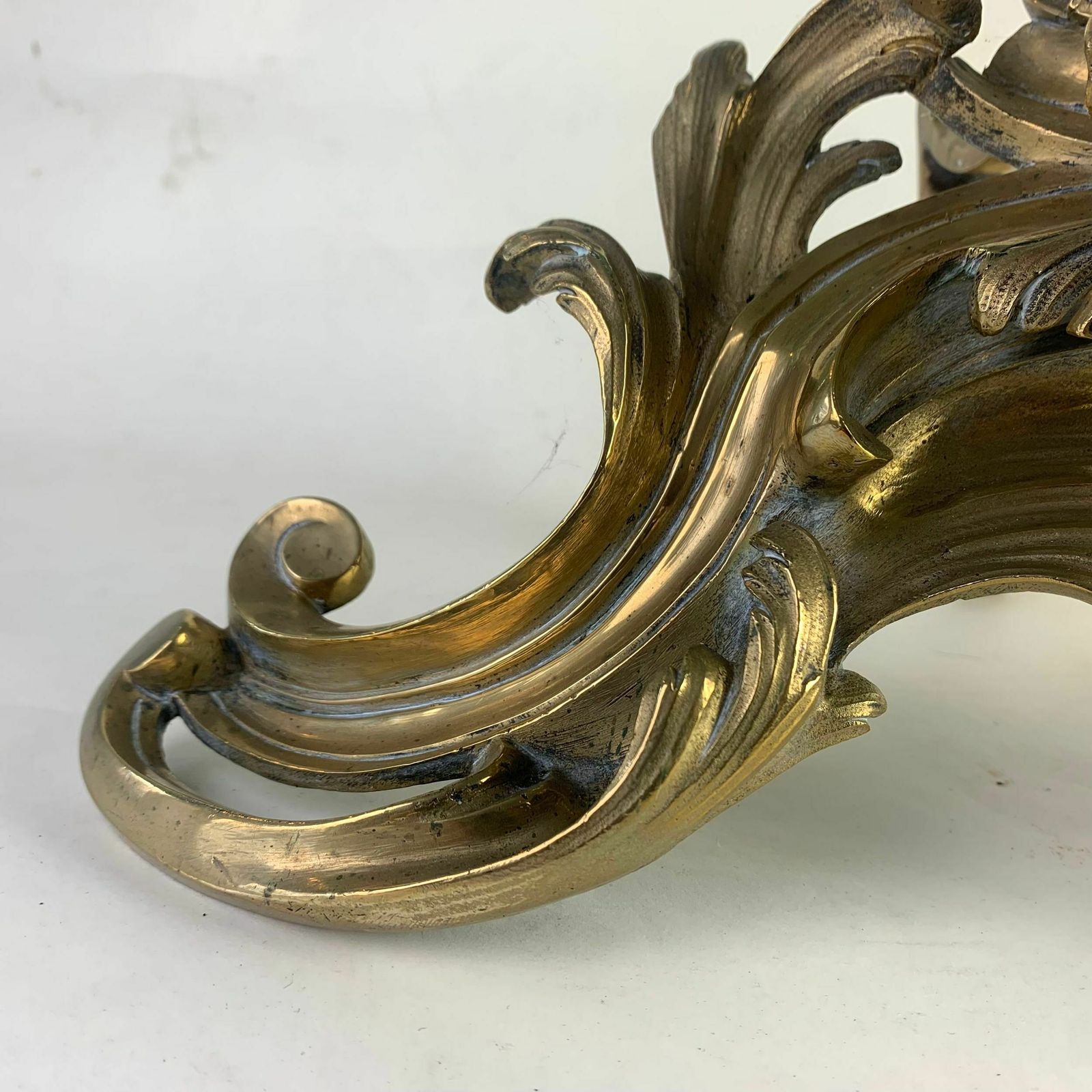 1350.0 Fine Pair Of Gilded Brass Chenets/Fire Dogs photo