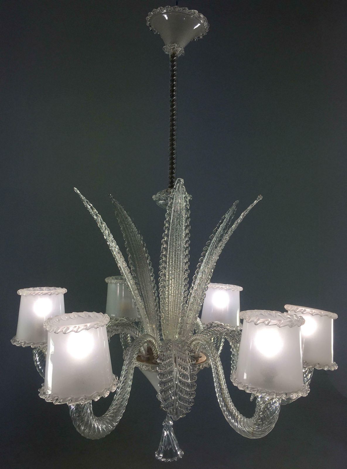 photo vinterior Chandelier By Barovier & Toso, Murano, 1940s