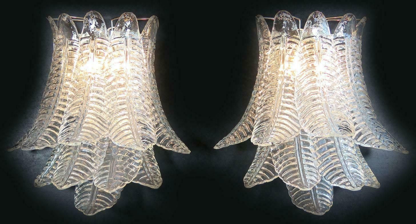 Pair Of Italian Felci Leaves Sconces Barovier And Toso Style  Murano photo for sale