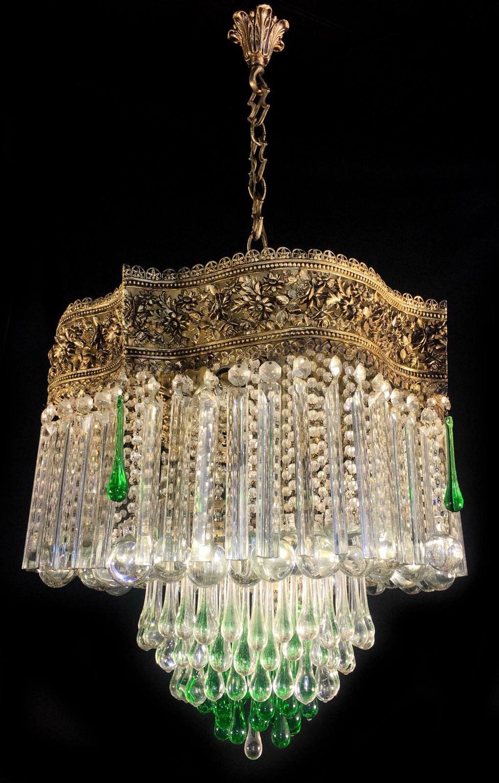 Amazing Italian Chandelier Royal Crown Murano 1950s photo buy