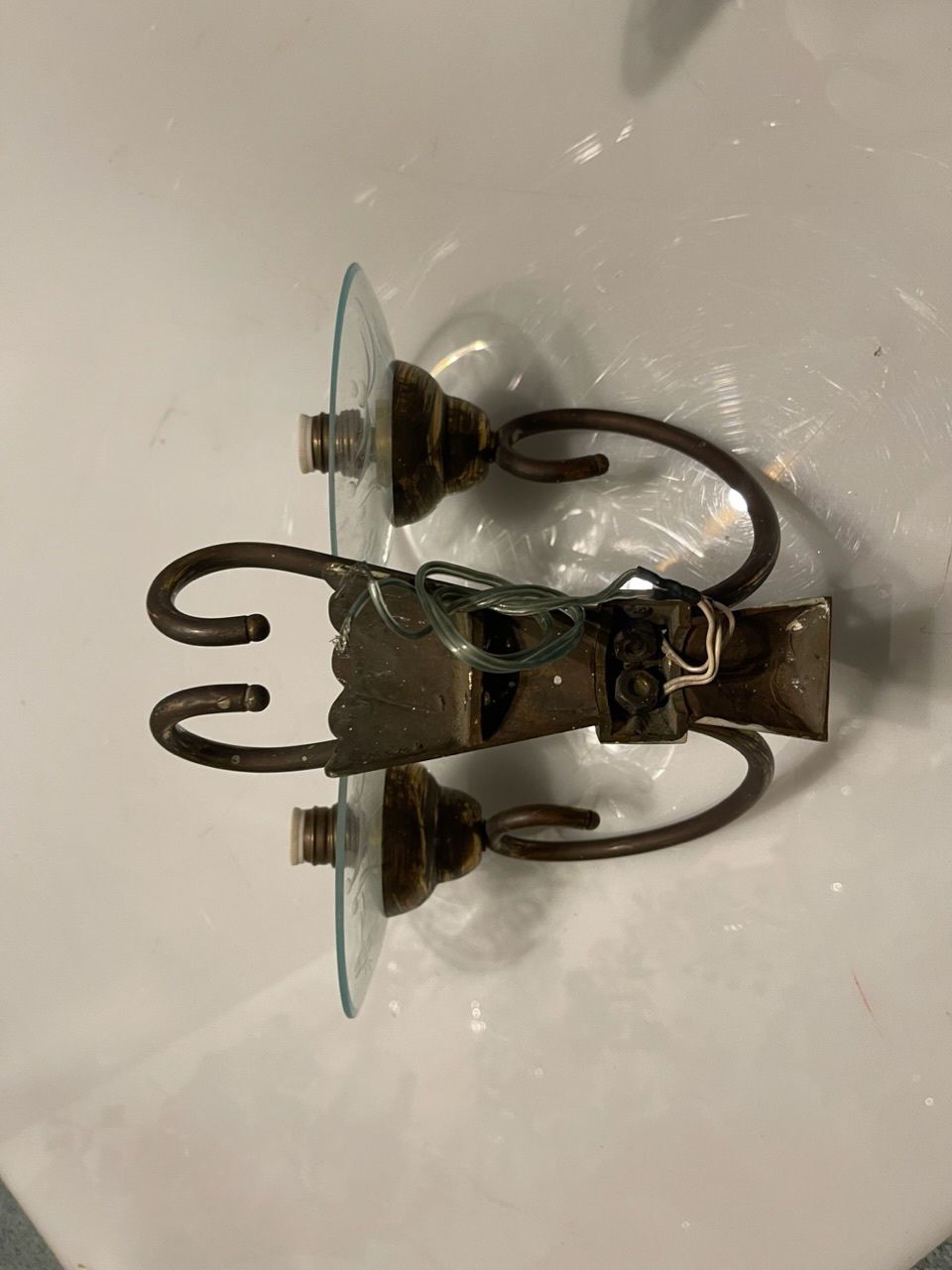 Bronze Etched Glass Sconces Set Of 2 By Pietro Chiesa photo 850.0