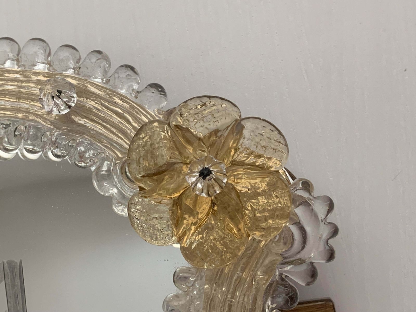 Transparent And Gold Murano Glass Photo Frame With Flowers And Hand Engraved.....Rare Artigian Italian Handmade photo vinterior