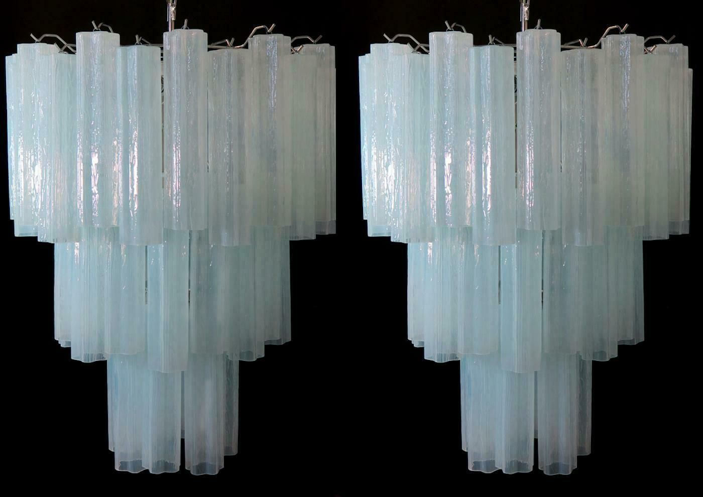 Pair Of 48 Tronchi Chandeliers In Toni Zuccheri Style For Venini, Murano photo vintage