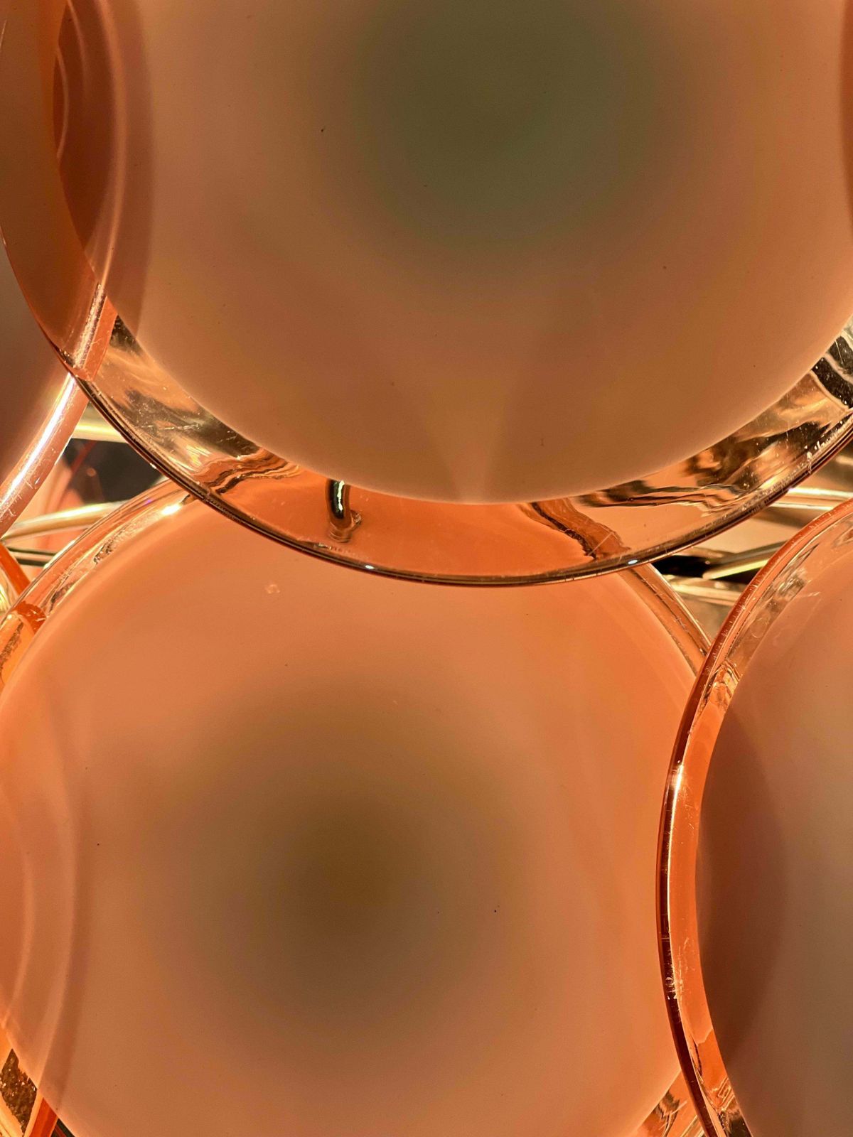 Pair Of Disc Murano Glass Chandeliers By Vistosi photo Lighting