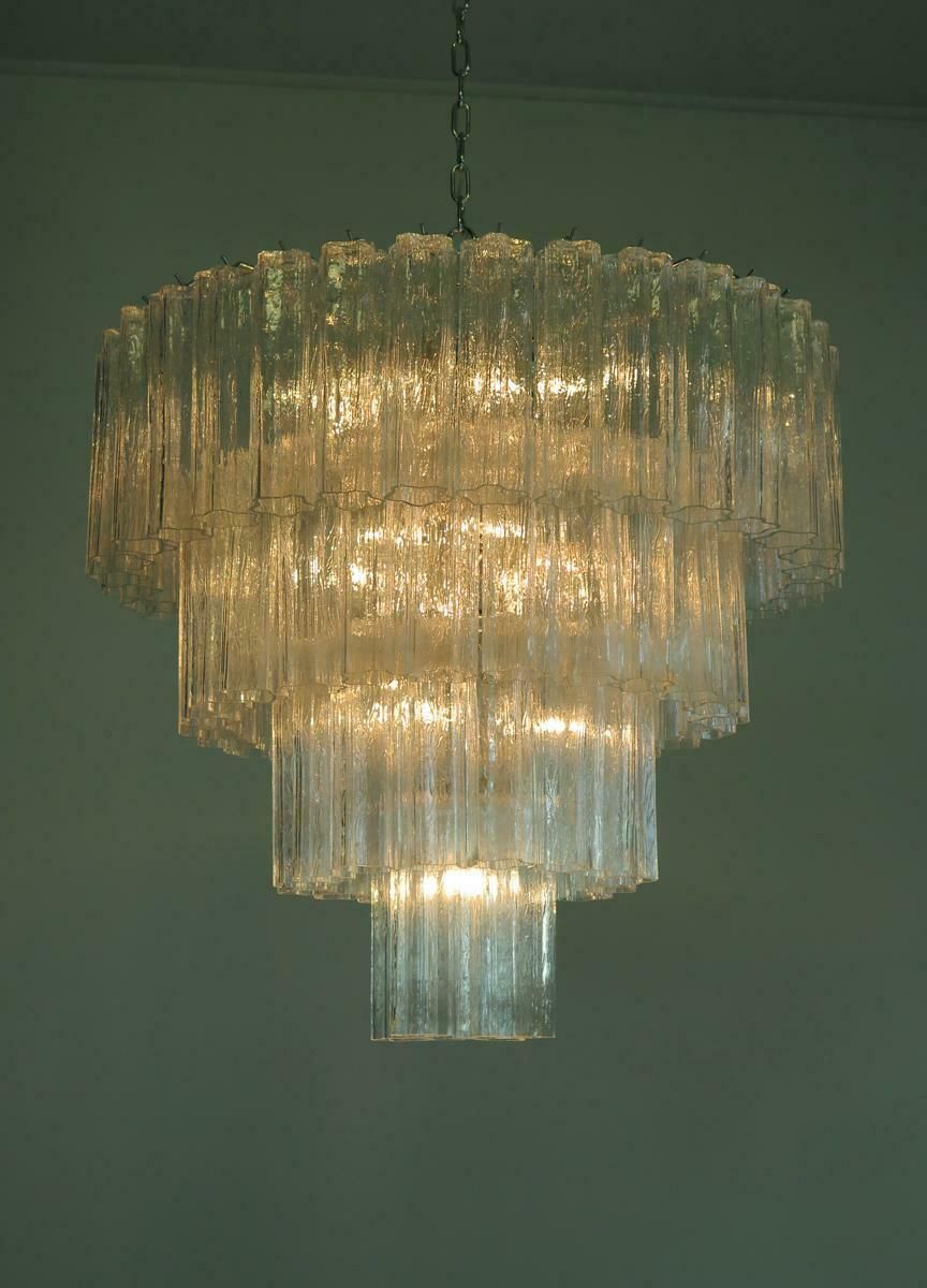 Italian Murano Glass Chandelier, 78 Tronchi, Tony Zuccheri Style photo Lighting