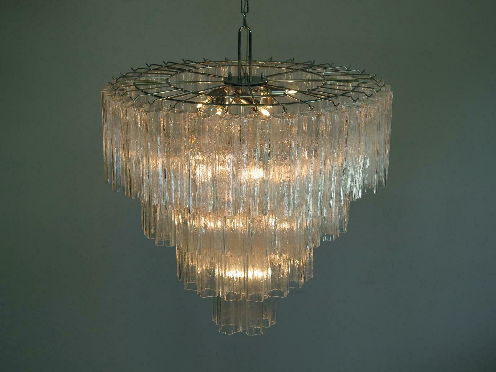 photo buy Italian Murano Glass Chandelier, 78 Tronchi, Tony Zuccheri Style