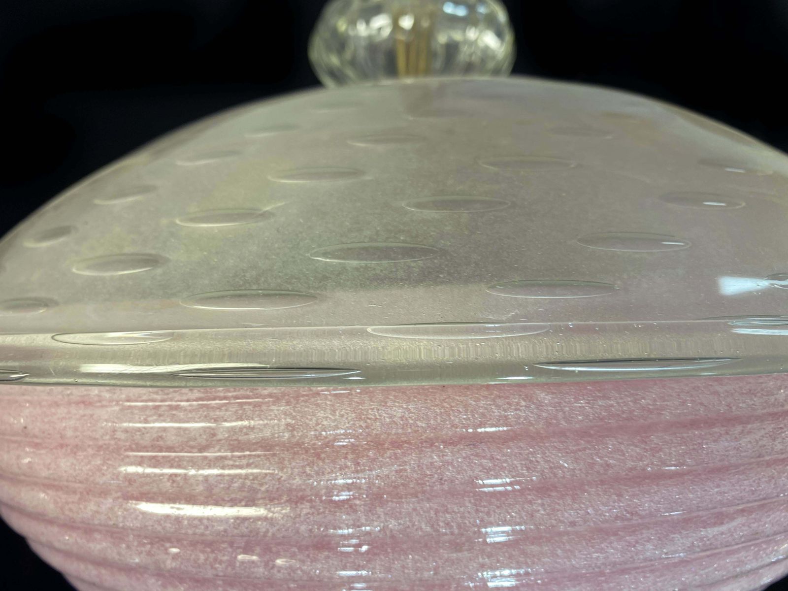 Charming Pink Glass Lantern Chandelier By Barovier And Toso Murano 1940 photo buy