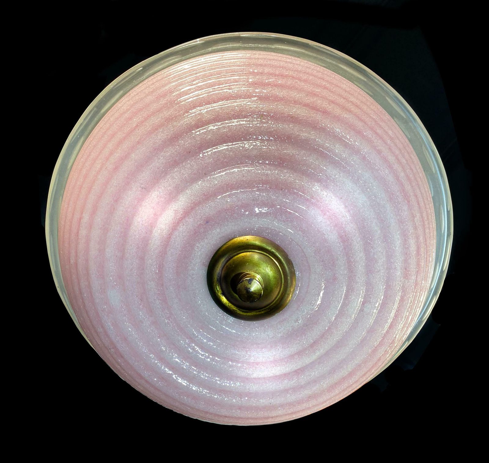 photo for sale Charming Pink Glass Lantern Chandelier By Barovier And Toso Murano 1940
