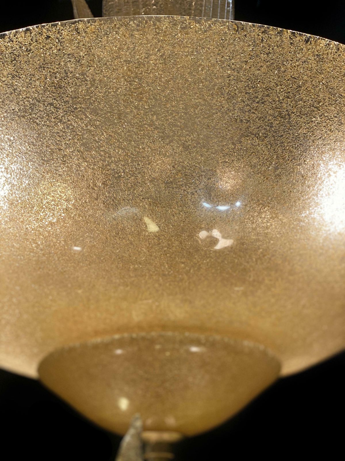 Amazing Murano Chandelier With Gold Inclusions, 1990s photo vintage