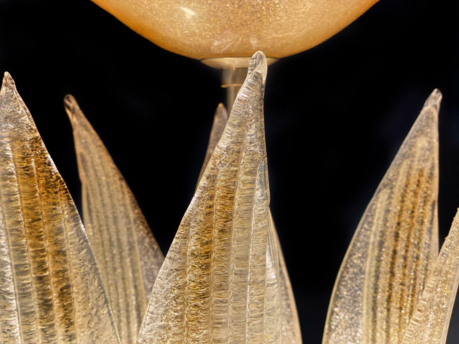 photo furniture Amazing Murano Chandelier With Gold Inclusions, 1990s