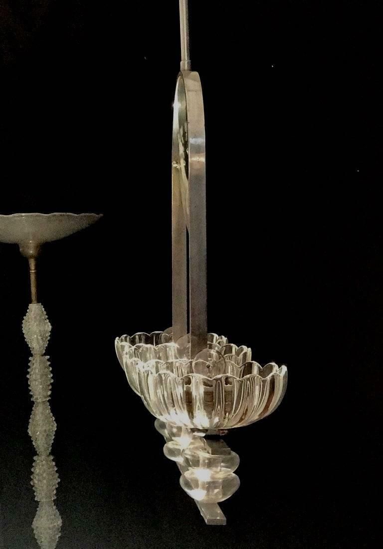 Art Deco Italian Chandelier By Ercole Barovier, Murano, 1940 photo for sale