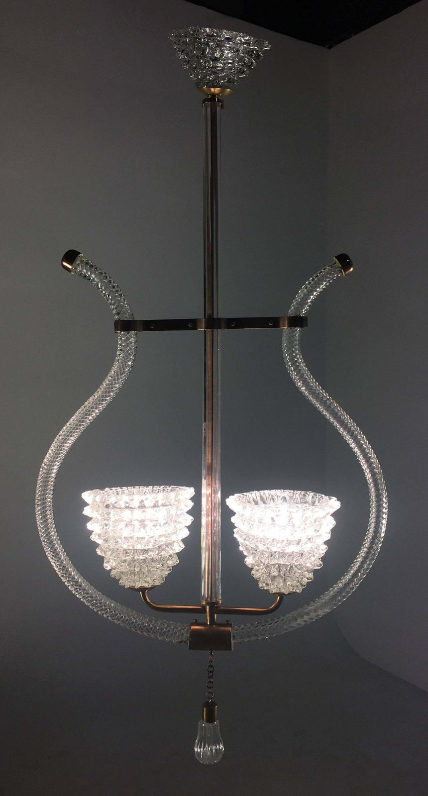 2019.0 Charming Italian Chandelier By Ercole Barovier Murano 1940 photo