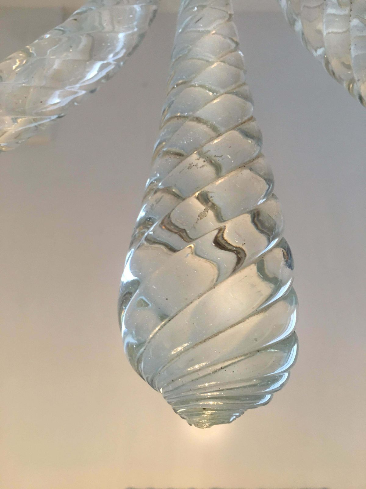 Art Deco Reticello Chandelier By Ercole Barovier, Murano, 1940s photo vinterior