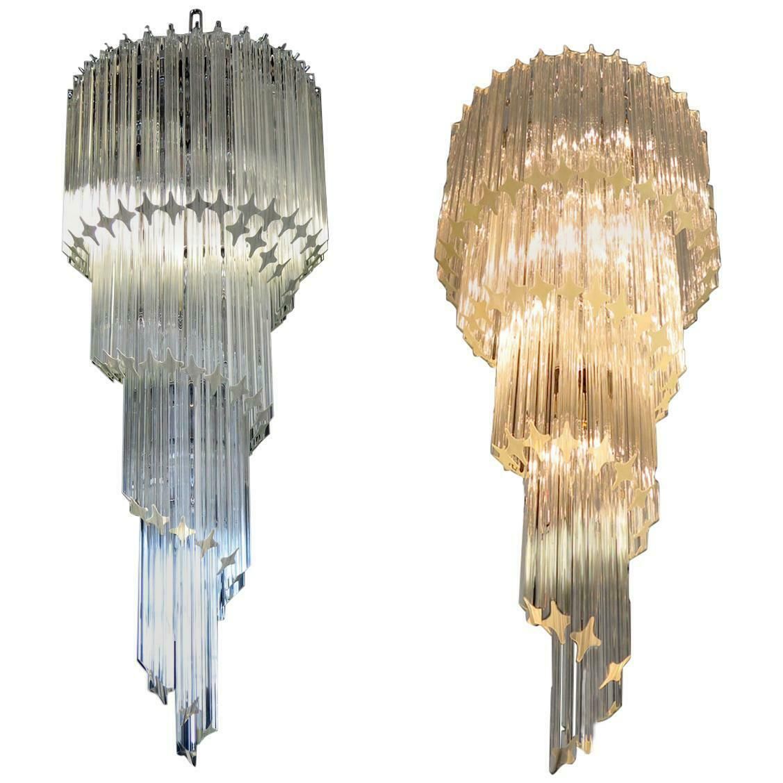 Majestic Pair Of Murano Chandeliers, Murano