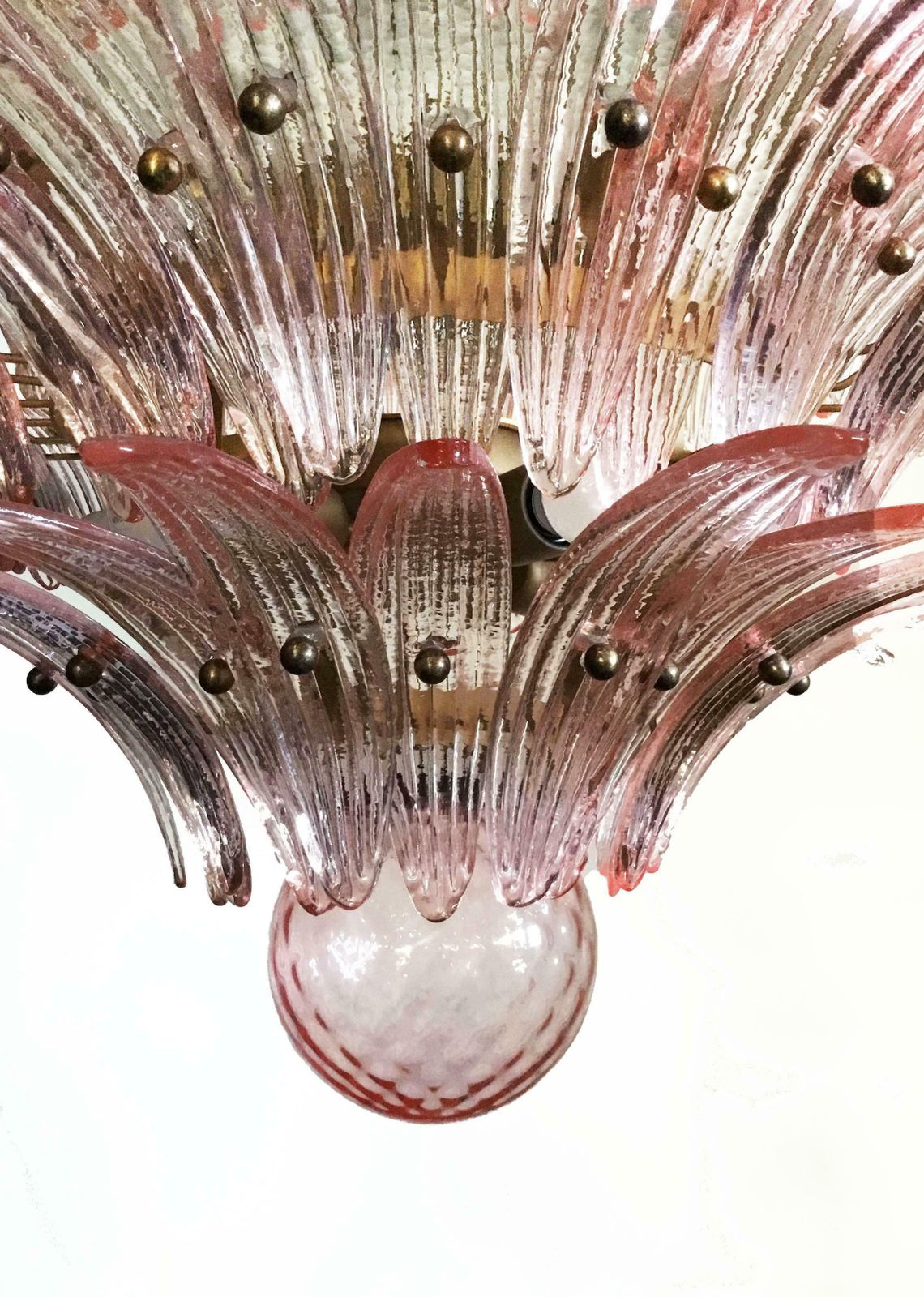 photo buy Pair Of Spectacular Pink Glass Chandeliers. Murano
