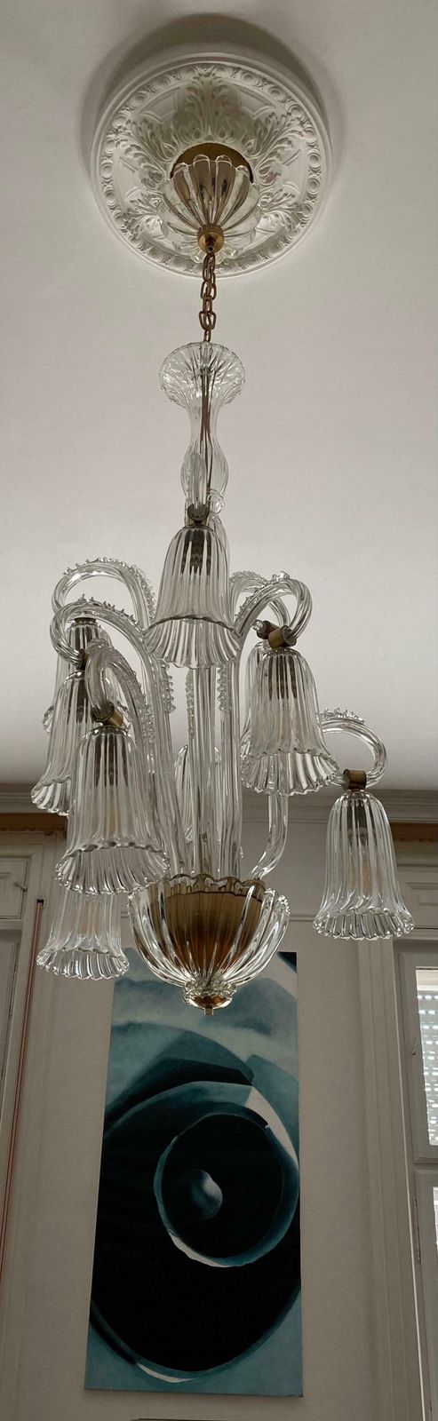 Charming Italian Chandelier By Ercole Barovier, Murano, 1940s photo furniture
