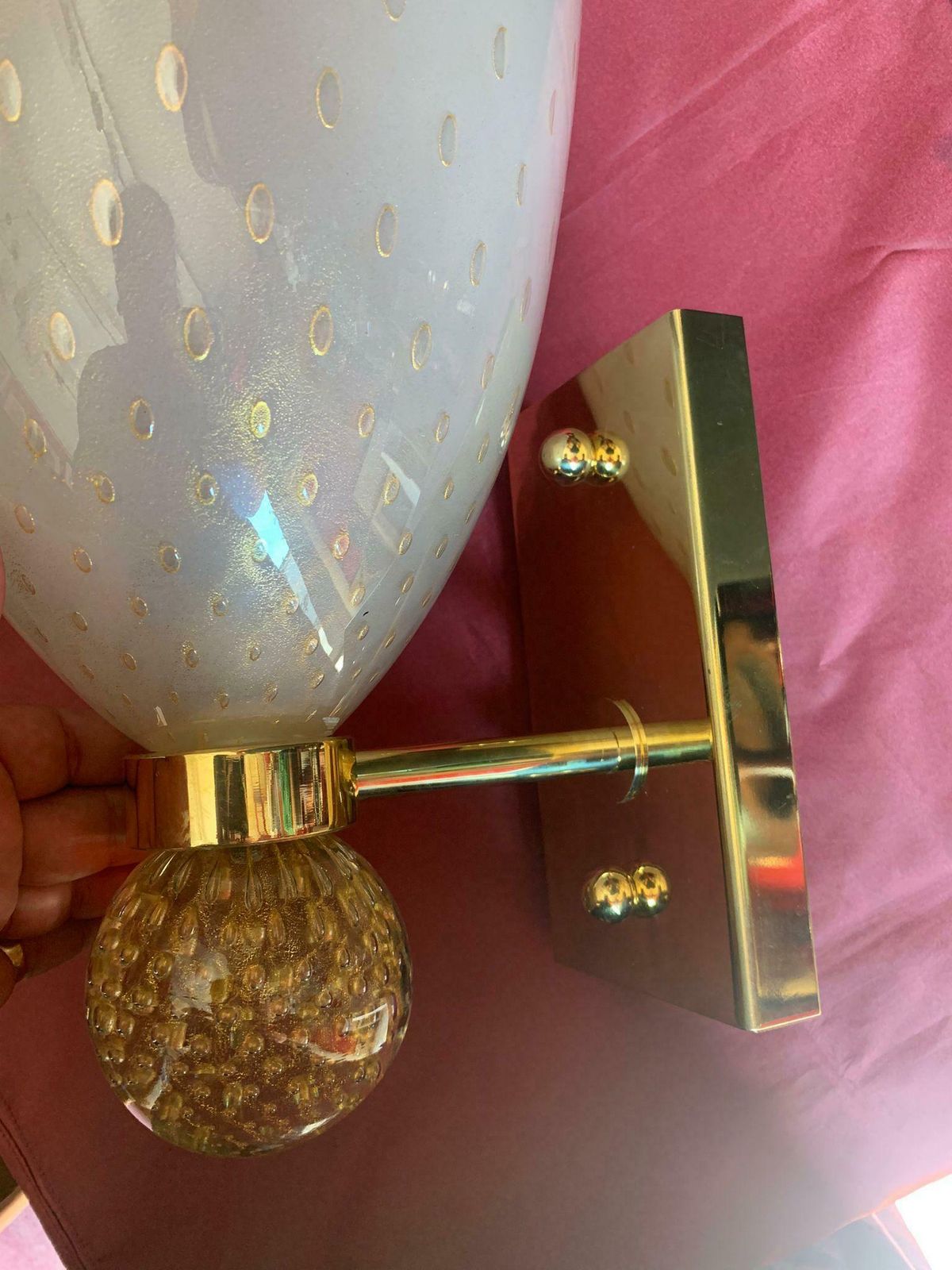 Luxurious Pair Of Wall Lamps By Barovier & Toso, Murano, 1960s photo Lighting