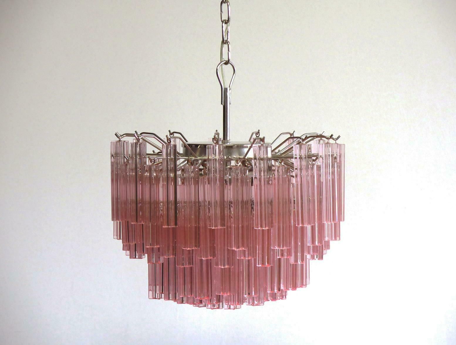 Sert 6 Italian Chandeliers Made By 107 Crystal Prism Quadriedri, Murano £16,151.48per Set