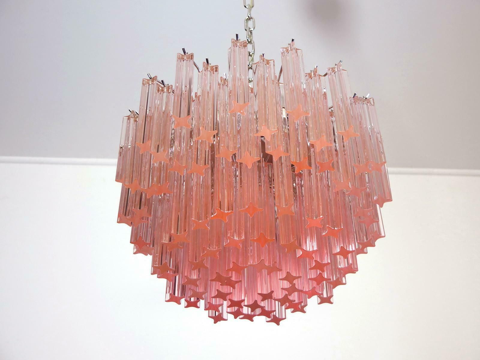 Sert 6 Italian Chandeliers Made By 107 Crystal Prism Quadriedri, Murano £16,151.48per Set photo 14536.0