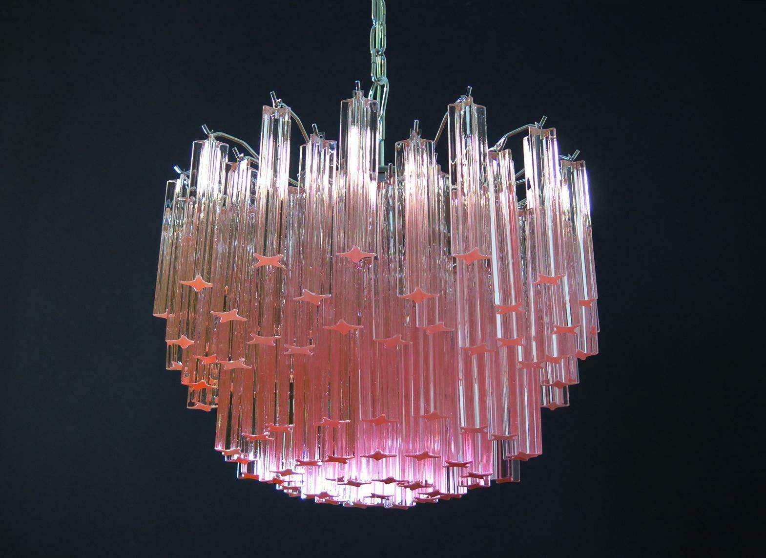 Sert 6 Italian Chandeliers Made By 107 Crystal Prism Quadriedri, Murano £16,151.48per Set photo buy