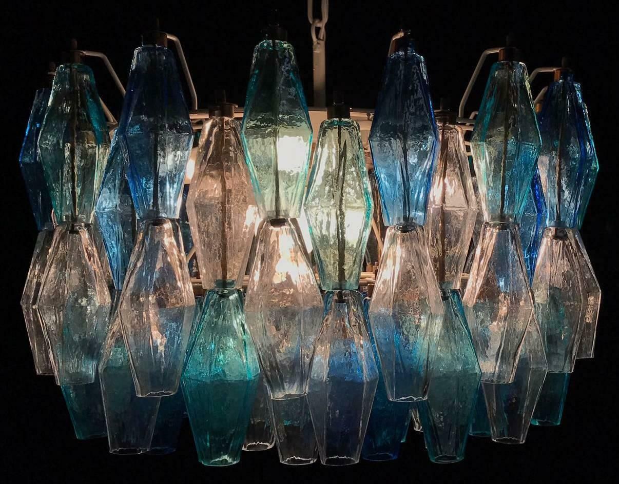 Pair Of Murano Poliedri Chandelier In The Style Of Carlo Scarpa photo Lighting