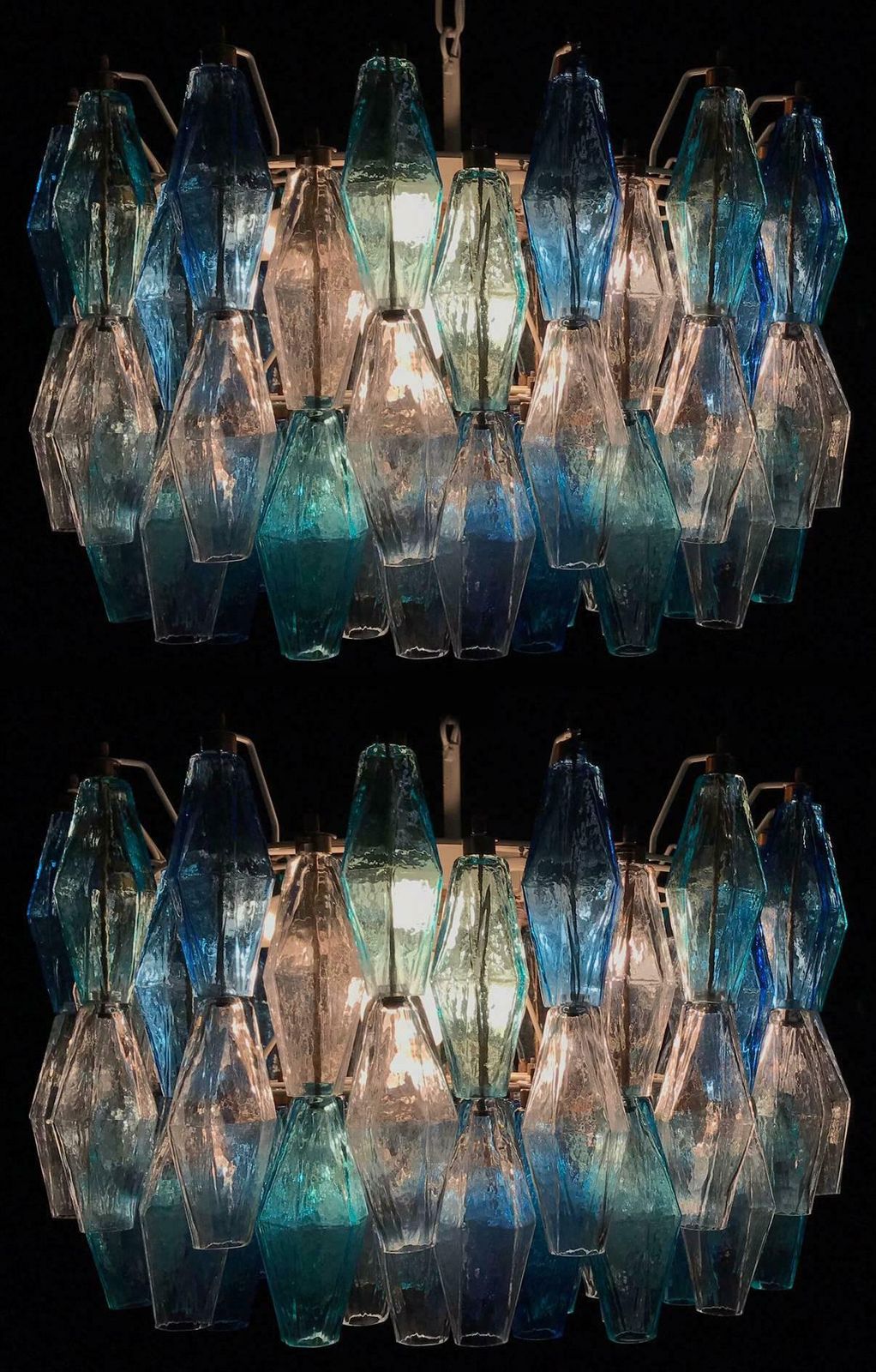 Pair Of Murano Poliedri Chandelier In The Style Of Carlo Scarpa photo buy