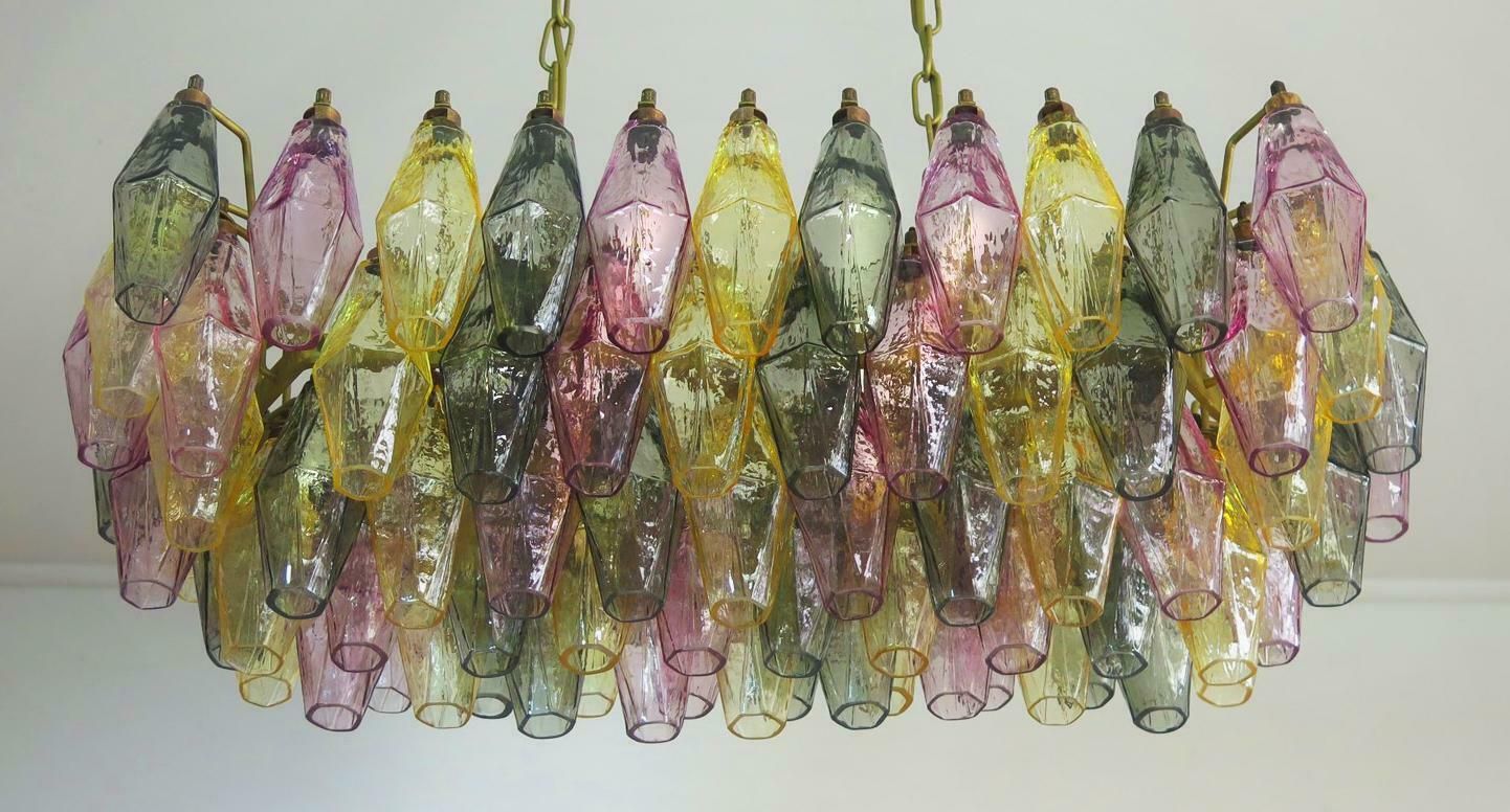 photo furniture Pair Of Poliedri Candeliers, 84 Multicoloured Glasses, Murano
