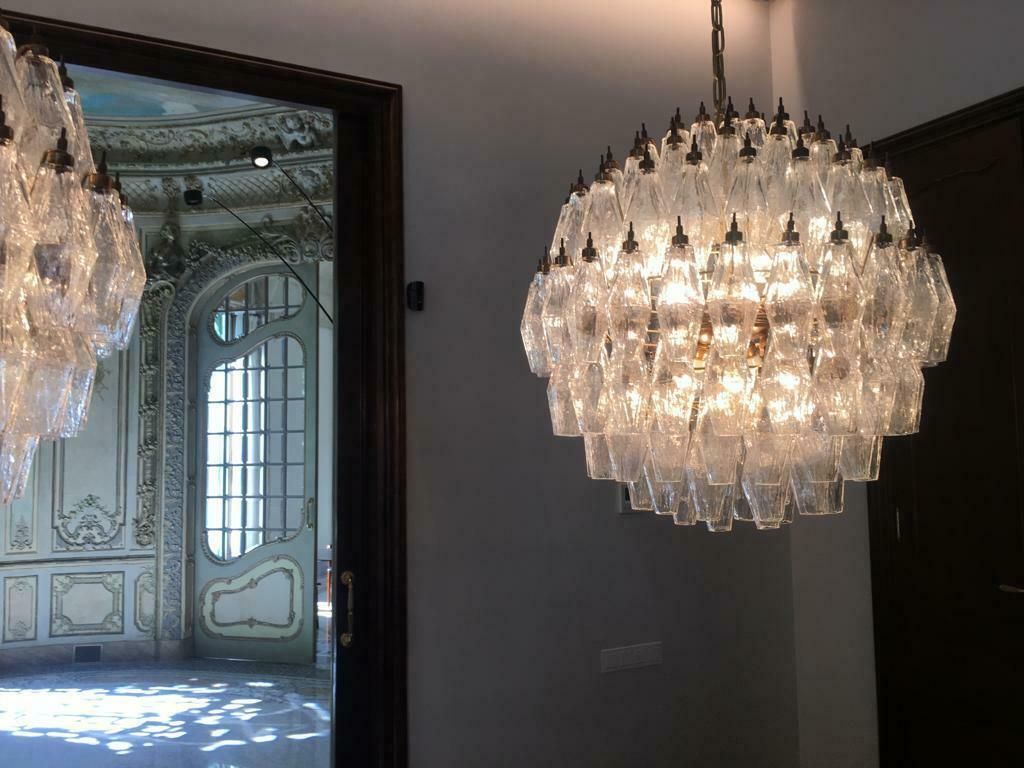 Spectacular Murano Poliedri Chandelier Carlo Scarpa Style, Murano photo 3231.0