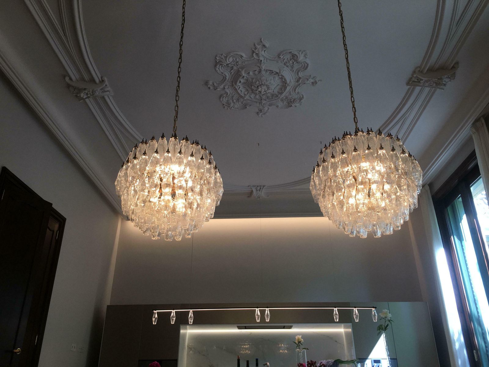 Lighting Spectacular Murano Poliedri Chandelier Carlo Scarpa Style, Murano photo