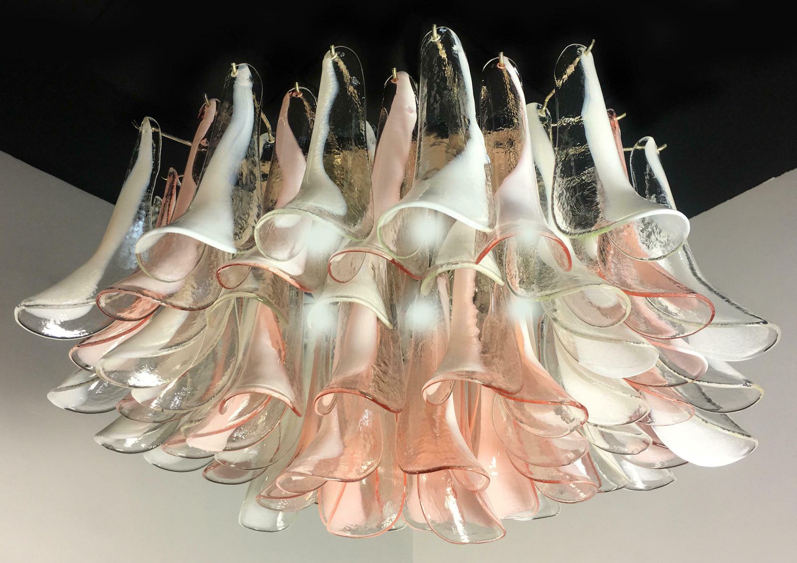 Flamingo' 64 Petal Italian Chandeliers Ceiling Lights, Murano photo for sale