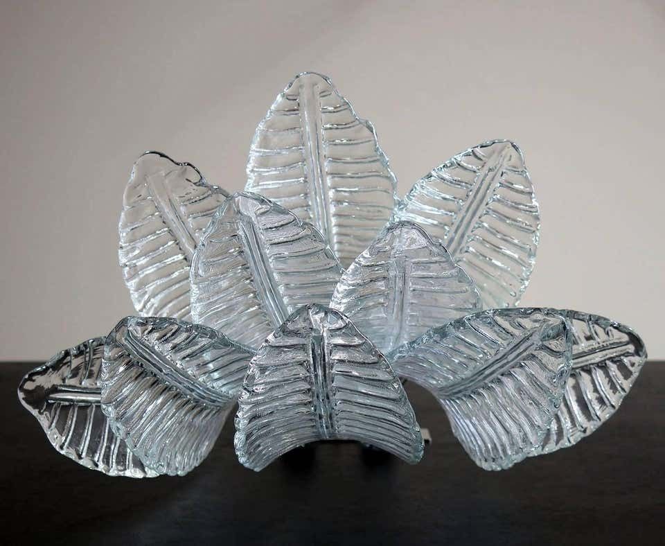 Pair Of Italian Felci Leaves Sconces, Barovier & Toso Style, Murano photo vinterior