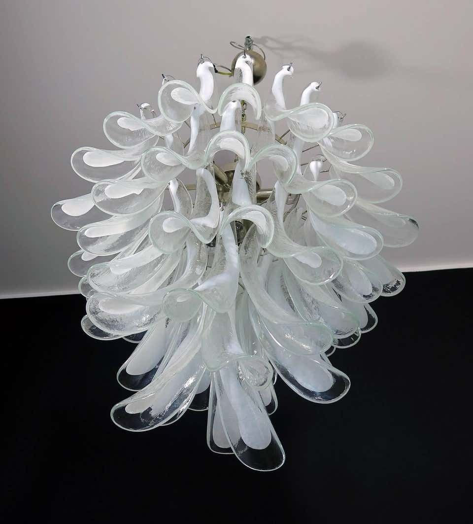 Italian Murano 52 White Petals Chandelier, Murano photo 2019.0