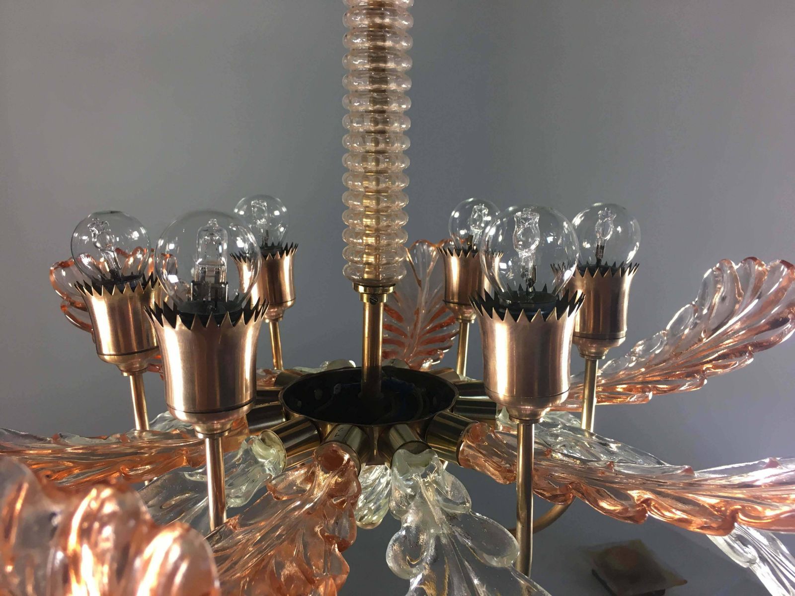 Elegant And Rare Chandelier By Barovier And Toso Murano 1940s photo buy