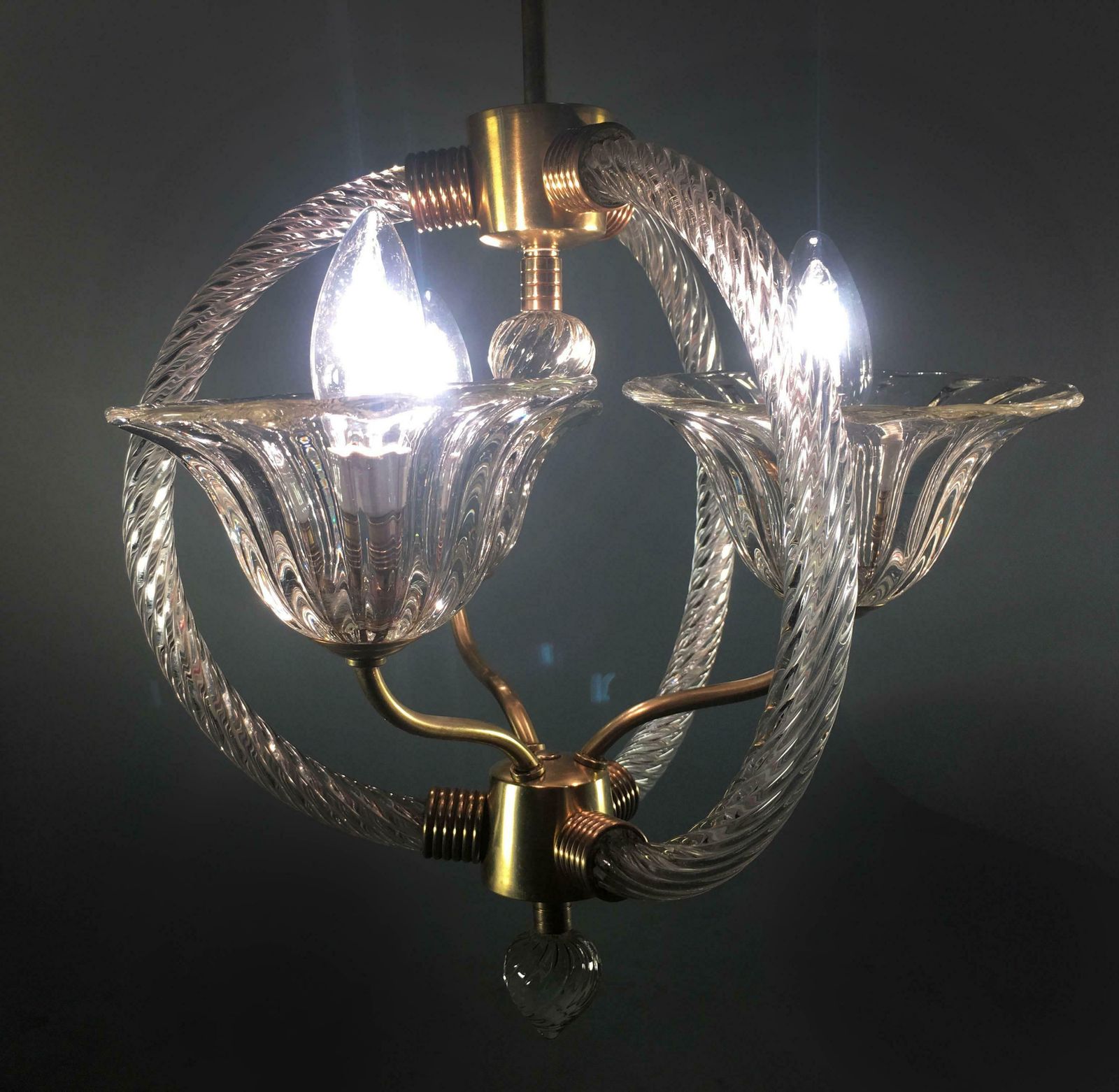 2019.0 Charming Italian Chandelier By Barovier And Toso  Murano 1940 photo