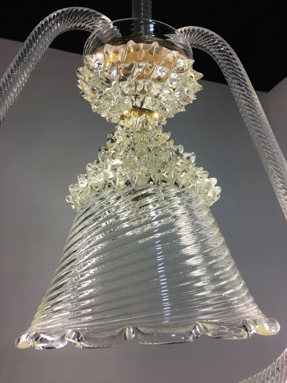 Lighting Italian Chandelier By Barovier And Toso  Murano  1950 photo