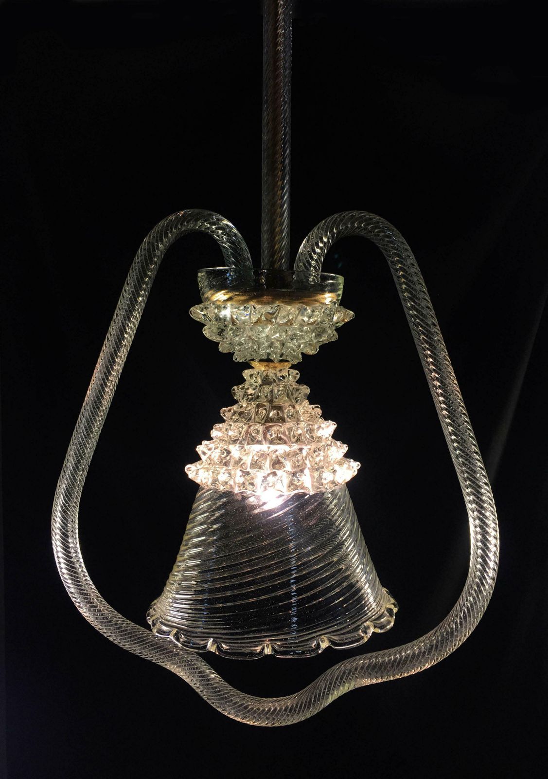 photo vintage Italian Chandelier By Barovier And Toso  Murano  1950