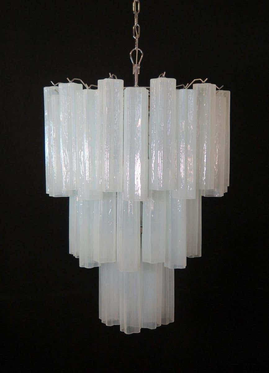Opal Silk 48 Trunks Chandelier In Toni Zuccheri Style, Murano photo for sale