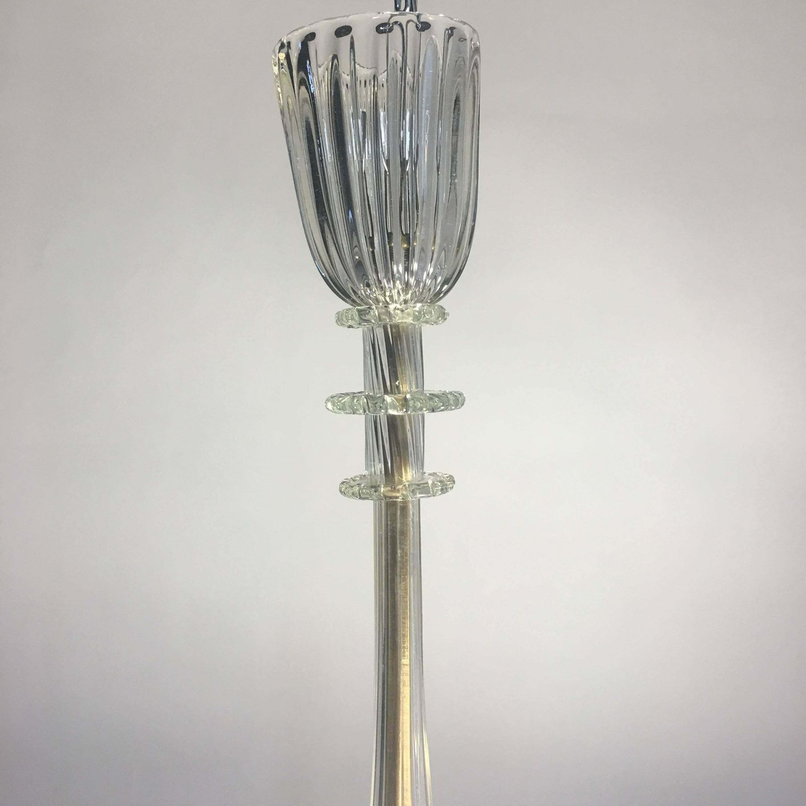 7430.0 Charming Art Deco Chandelier By Ercole Barovier, Murano, 1940s photo
