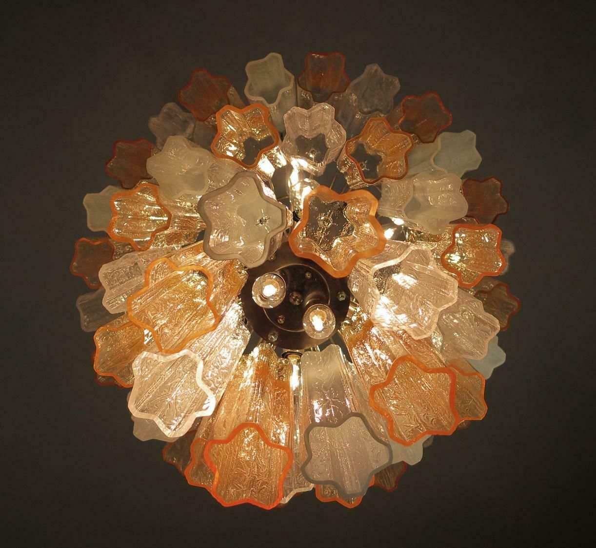 photo vintage Large Three Tier Venini Murano 48 Glass Tube Chandelier 1980s