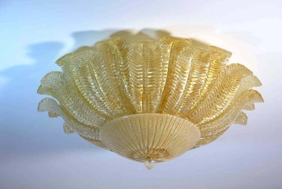 Large Ceiling Leaves Barovier & Toso Style, Murano, 1980s photo 1422.0
