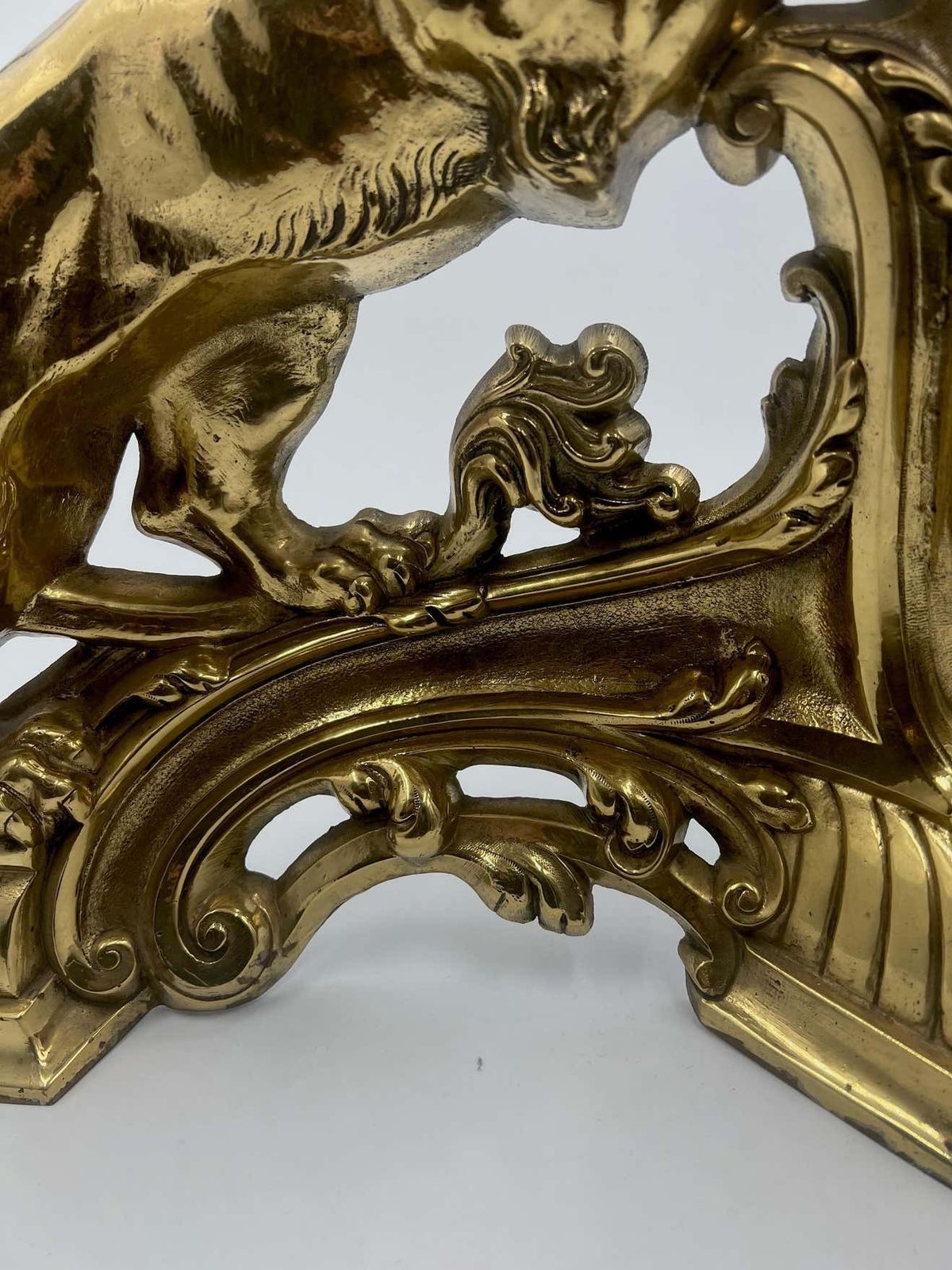 Pair Of Chimney Pots In Gilded Bronze, Florence 1890 photo vinterior