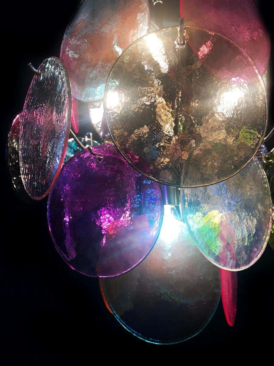 Pair Of Italian Chandeliers In Vistosi Style, Murano, Circa 1980 photo vintage