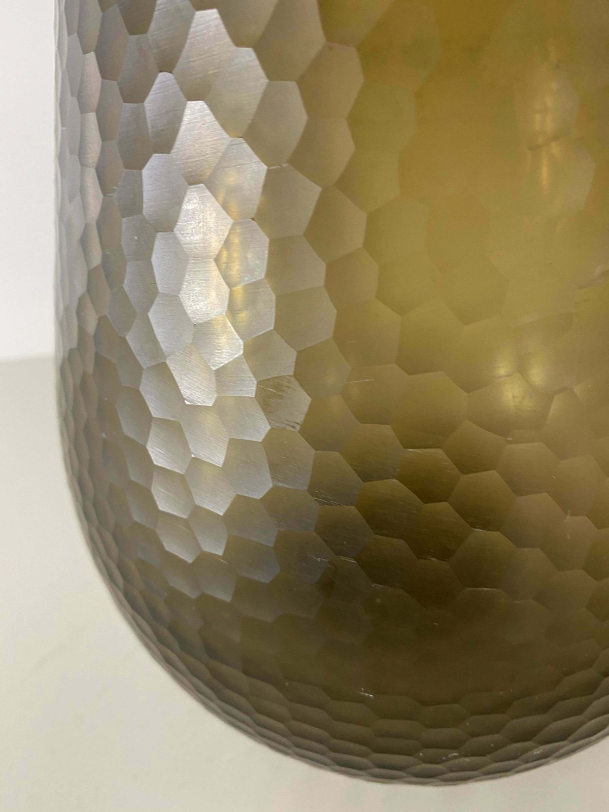 Battuto Nido D’ape Amber Vase Attributed To Carlo Scarpa, Murano, 1940 photo vintage