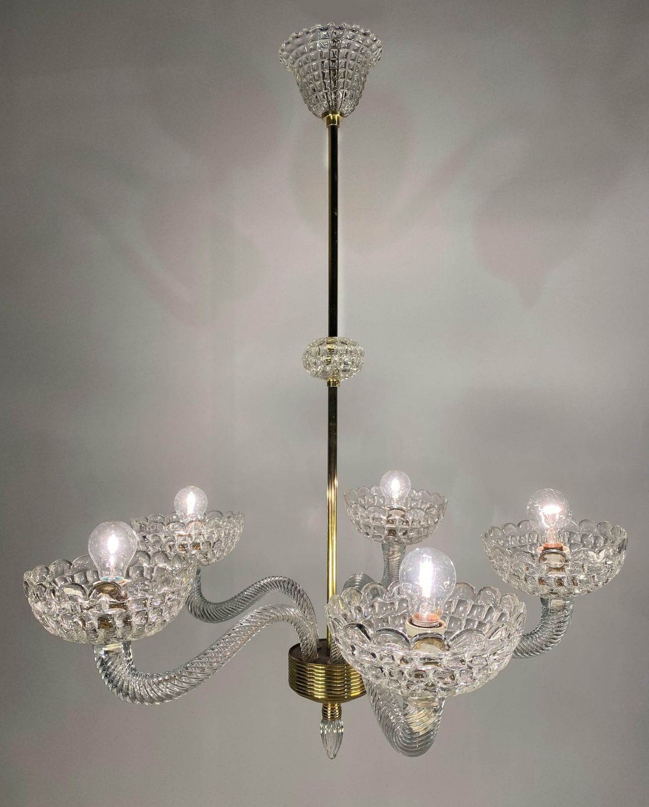 Art Deco Chandelier By Ercole Barovier, Murano, 1940 photo buy